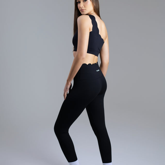 Women's Asymmetrical Fitness Leggings - Wave
